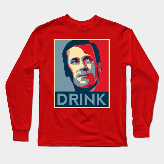 Drink Poster Long Sleeve T-Shirt by JohnLucke